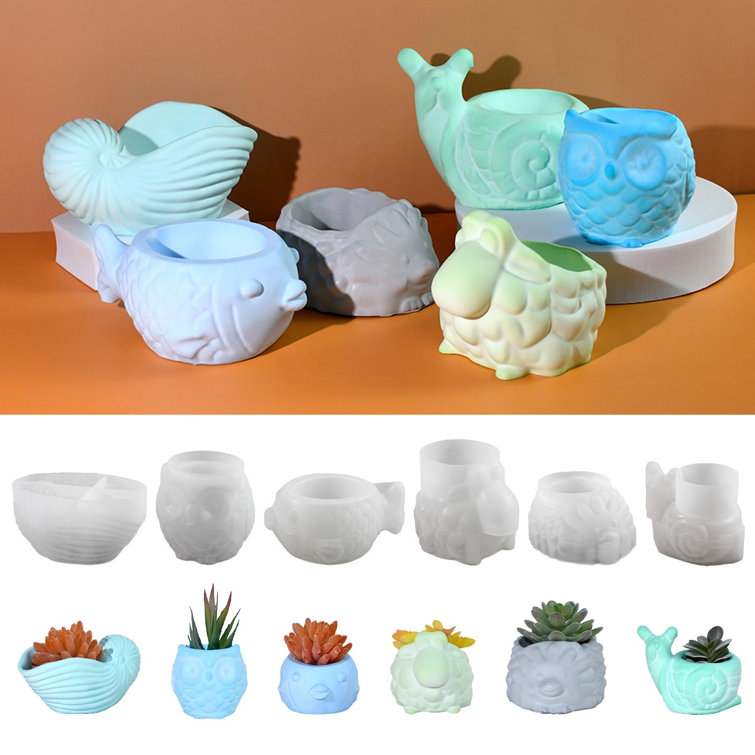 Potsticker Mold - 3D 동물 꽃 냄비 실리콘 금형