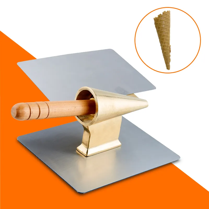 Waffle Cone Maker - 상업용 주방 액세서리 대형 브론즈 롤러