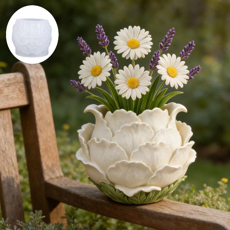Potsticker Mold - 3D 수제 작약 꽃 화분 실리콘